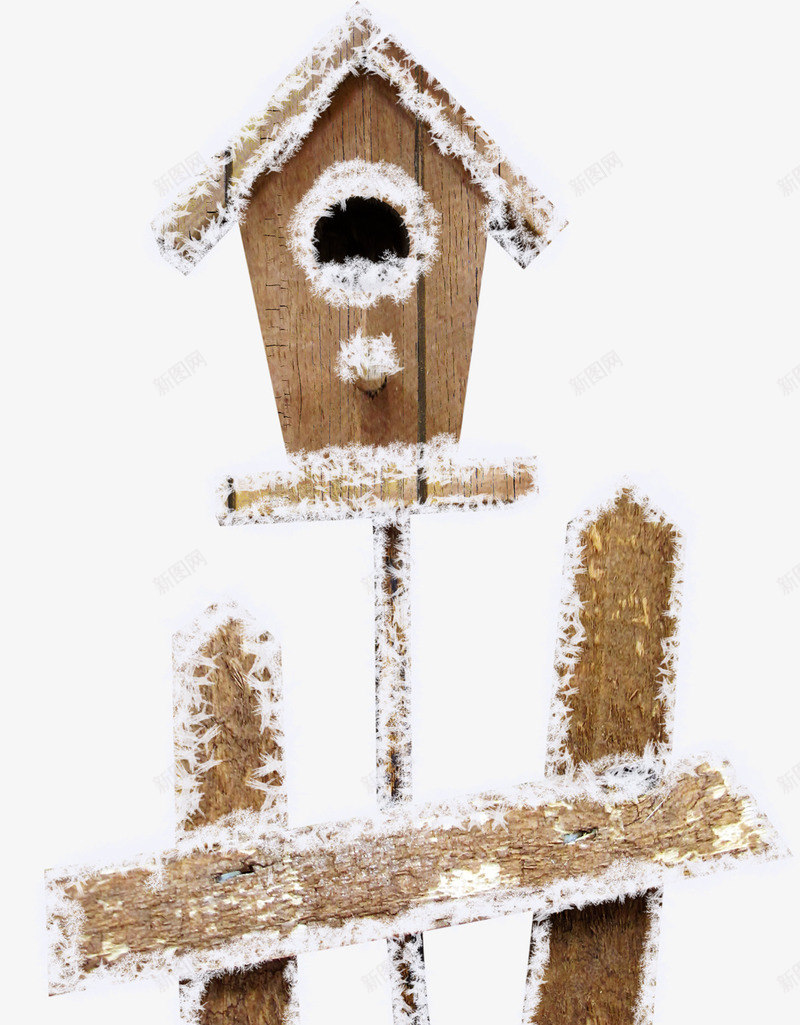 小木屋png免抠素材_新图网 https://ixintu.com 冬季 围栏 小木屋 栅栏 积雪