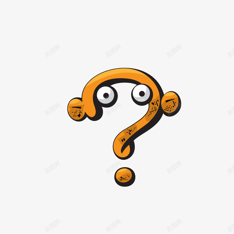 问号脸png免抠素材_新图网 https://ixintu.com 卡通手绘 问号脸