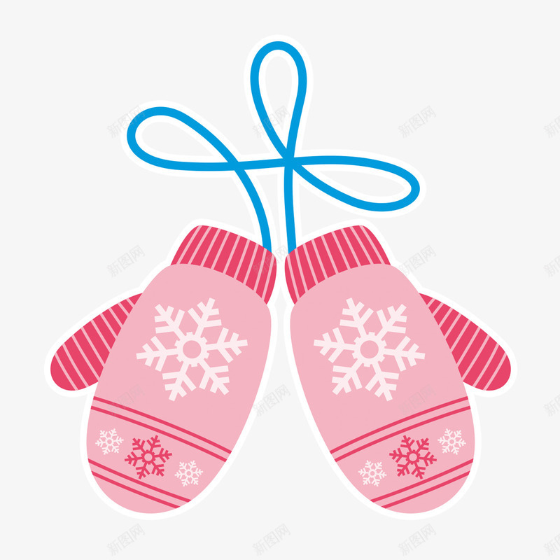 卡通手套png免抠素材_新图网 https://ixintu.com 卡通手套 圣诞节 雪花