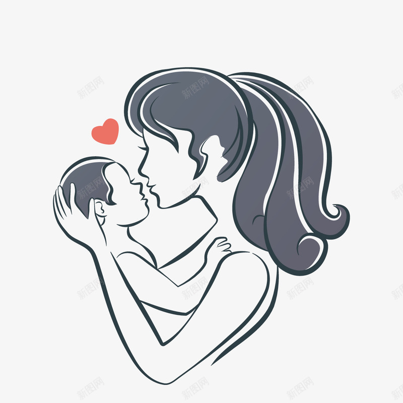 手绘母婴png免抠素材_新图网 https://ixintu.com png图形 png装饰 手绘 母婴 爱心 装饰
