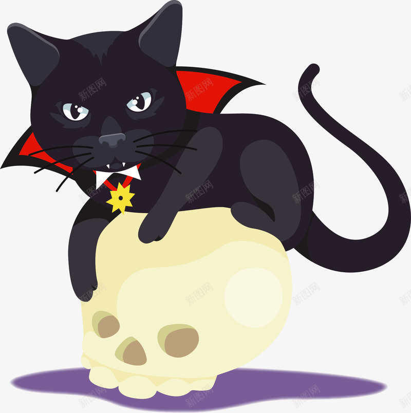 万圣节骷髅黑色猫咪矢量图ai免抠素材_新图网 https://ixintu.com 万圣节 万圣节快乐 万圣节派对 矢量png 骷髅 黑色猫咪 矢量图