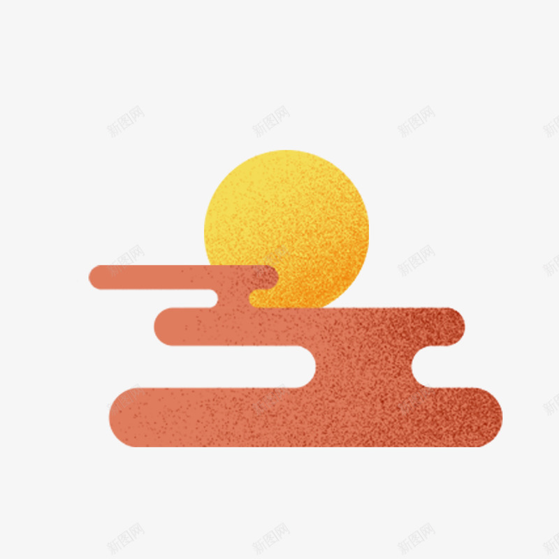 中国风落日美景图png免抠素材_新图网 https://ixintu.com 中国风 中国风夕阳 卡通手绘 古风 夕阳 太阳 红太阳 红色 落日