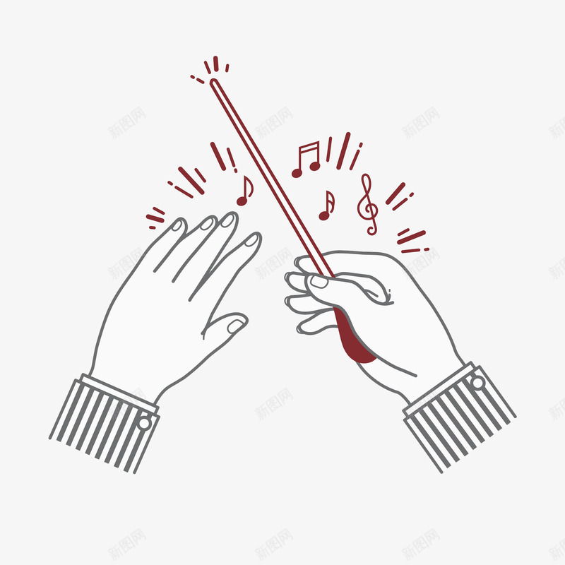 手绘音乐指挥手部音符图标png_新图网 https://ixintu.com 指挥图 指挥家 指挥手部 指挥棒 音乐 音乐指挥 音符