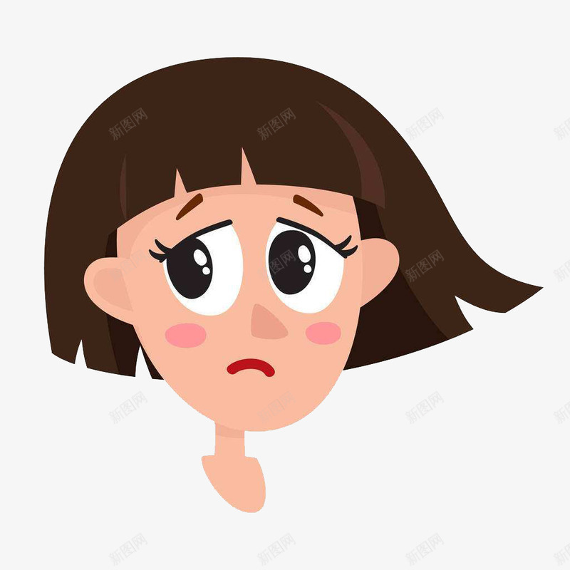 卡通可爱风格短发女孩沮丧表情矢png免抠素材_新图网 https://ixintu.com 卡通人物沮丧 卡通可爱风格短发女孩沮丧表情矢量图免费下载 卡通风格 可爱风格 叹气沮丧 沮丧 短发女孩 表情