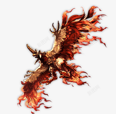 燃烧火焰的大鸟手绘png免抠素材_新图网 https://ixintu.com 火焰 燃烧