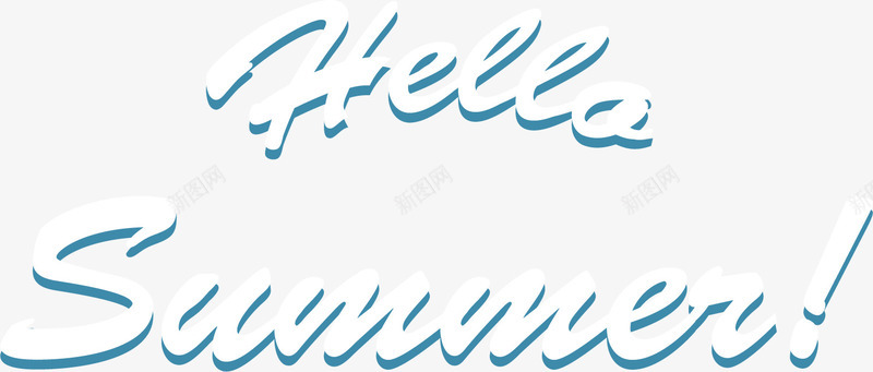 你好夏天英文字png免抠素材_新图网 https://ixintu.com Hello Summer 免抠PNG 夏日英文 暑期英文 白色 艺术字