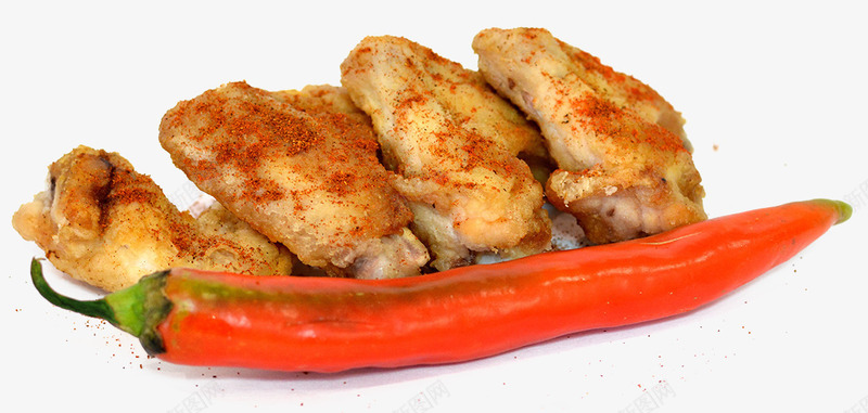 油炸鸡块png免抠素材_新图网 https://ixintu.com 油炸食品 红辣椒 美味 美食 辣椒末