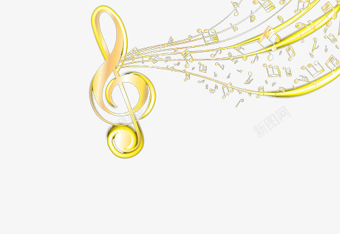 舞动的音符片png免抠素材_新图网 https://ixintu.com 卡通手绘金色的声音 艺术背景图片 音乐装饰图片 音符图片