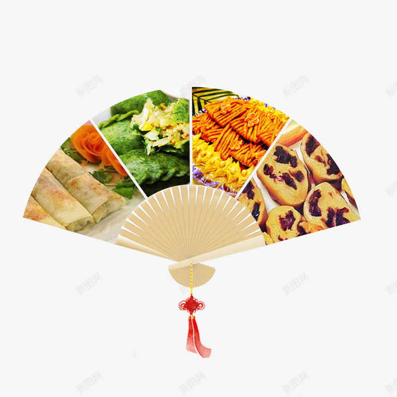 照片排版psd免抠素材_新图网 https://ixintu.com 中国扇 扇子 照片 美食 美食素材