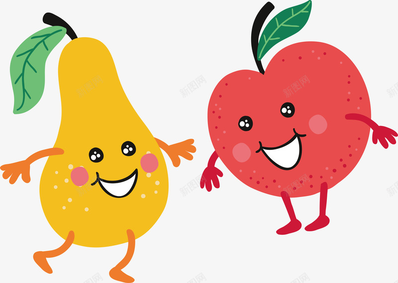 卡通水果表情插画矢量图ai免抠素材_新图网 https://ixintu.com 卡通 可爱 彩色 水果 水果表情 表情设计 矢量图