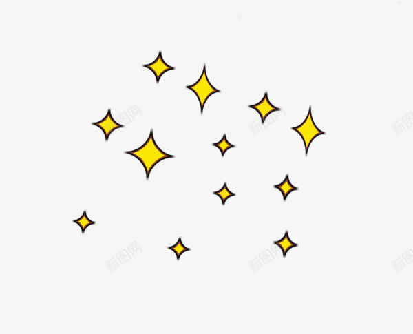 简约星星装饰psd免抠素材_新图网 https://ixintu.com 卡通 星星 星星装饰 简单图案 简约 菱形 菱形星星