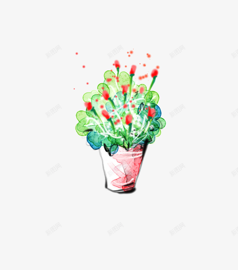 盆栽花png免抠素材_新图网 https://ixintu.com 手绘小盆栽 盆景 盆栽花