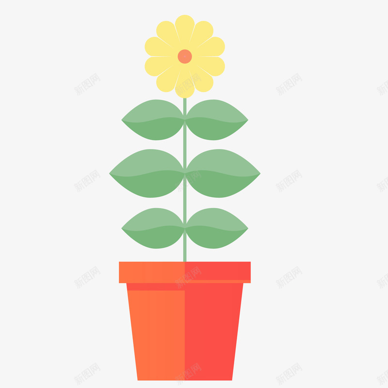 扁平化植物花卉矢量图ai免抠素材_新图网 https://ixintu.com 办公室 扁平化 摆件 植物 盆栽 花卉 花朵 矢量图