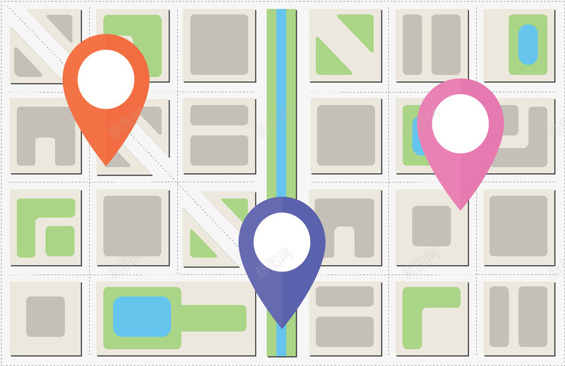彩色定位符电子地图矢量图ai免抠素材_新图网 https://ixintu.com 地图 导航 彩色定位符 手机地图 电子地图 矢量png 矢量图