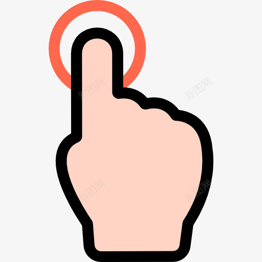 点击图标png_新图网 https://ixintu.com 多媒体选项 手 手势 手指 水龙头