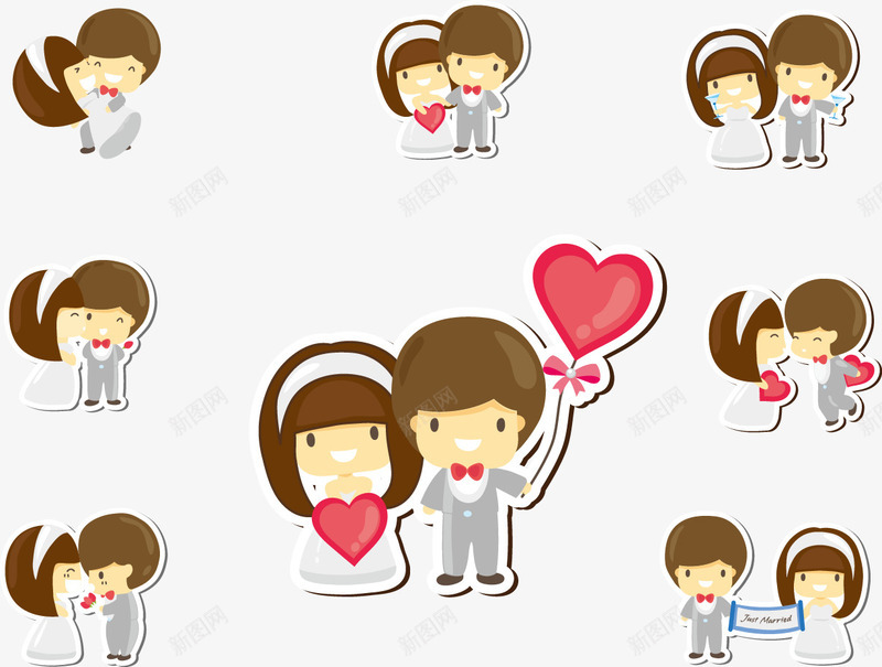 卡通新郎新娘png免抠素材_新图网 https://ixintu.com 卡通婚礼 婚礼 情侣 新郎新娘 爱情 结婚