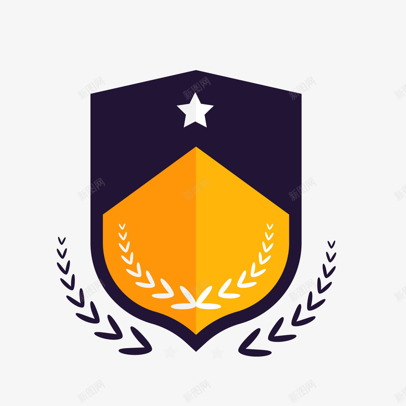 卡通盾牌文案背景png免抠素材_新图网 https://ixintu.com 卡通盾牌 文案 文案背景 标签 橙色标志 背景装饰