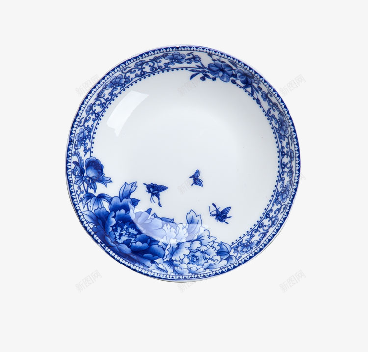 复古古风青花瓷盘子png免抠素材_新图网 https://ixintu.com 中国风 盘子 蓝色 陶瓷盘 青花瓷 餐具