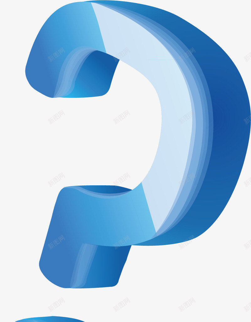立体问号矢量图ai免抠素材_新图网 https://ixintu.com 创意问号 立体素材 蓝色 问号 矢量图