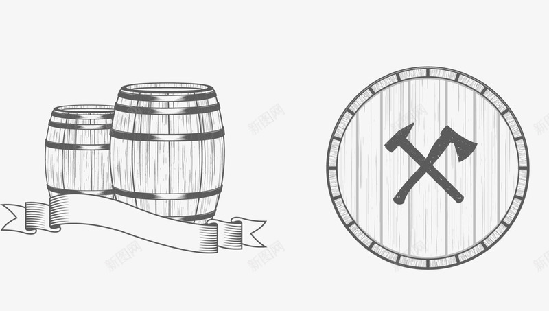 卡通红酒木桶png免抠素材_新图网 https://ixintu.com 农场 卡通 手绘 木头 木桶 派对 红酒 舞会 酒 酒庄