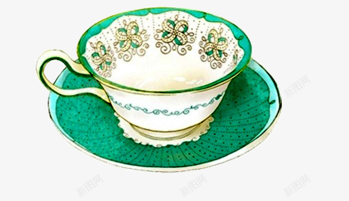 复古茶具png免抠素材_新图网 https://ixintu.com 奢华 杯子 盘子 碟子 花纹 茶具 餐具