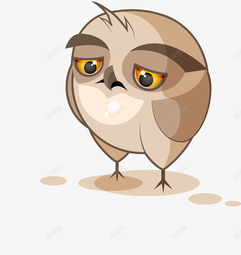 难过的猫头鹰png免抠素材_新图网 https://ixintu.com 一只 伤心 动物 卡通 哀愁 心情不好 猫头鹰 翅膀 表情 难过