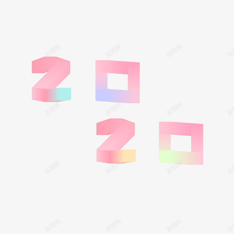 2020彩色数字矢量图eps免抠素材_新图网 https://ixintu.com 2020 彩色 数字 新图网 渐变 矢量图
