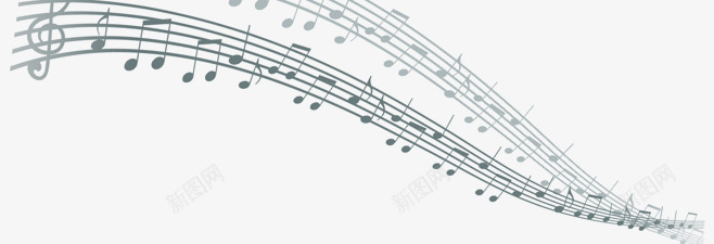 舞动的黑色音符乐章png免抠素材_新图网 https://ixintu.com 乐章 舞动 音符 黑色