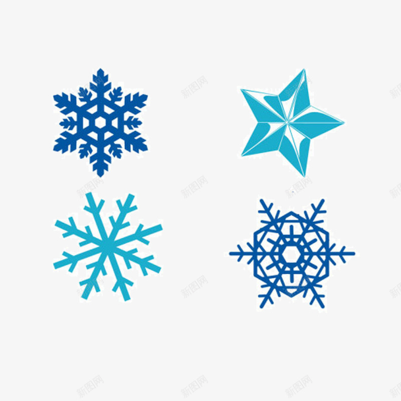 雪花装饰图案png免抠素材_新图网 https://ixintu.com T恤装饰 效果装饰 蓝色 雪花