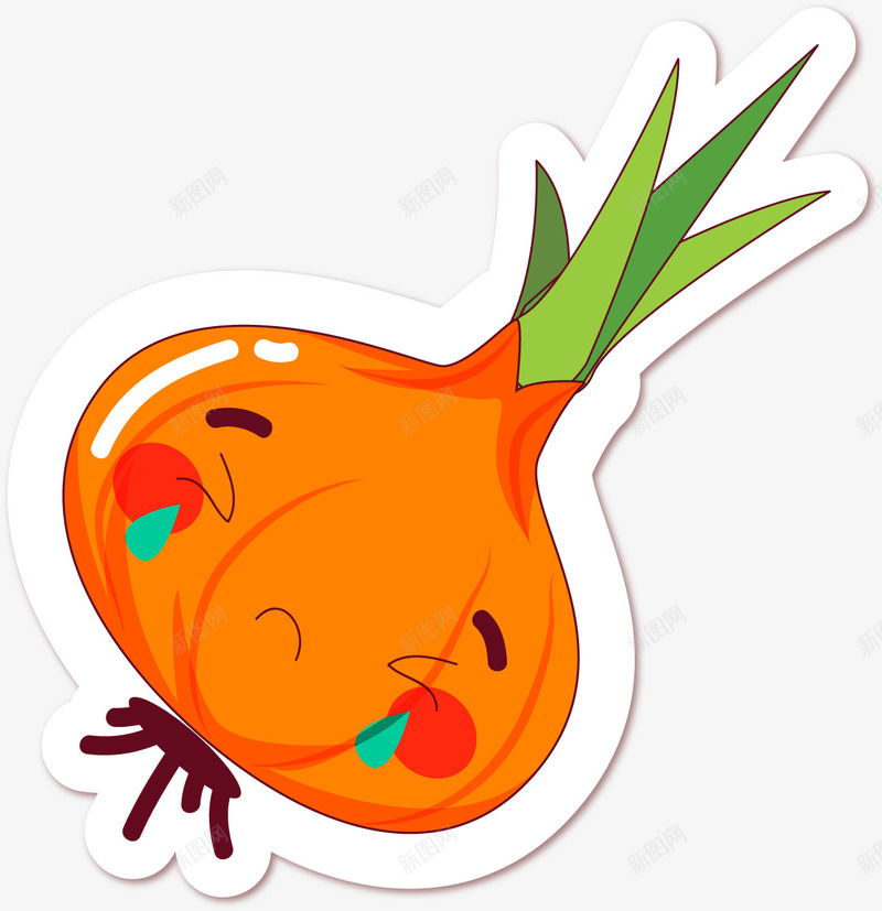 可爱大蒜表情包png免抠素材_新图网 https://ixintu.com 创意 卡通 可爱 大蒜 平面 橙色 蔬菜 表情包 食物