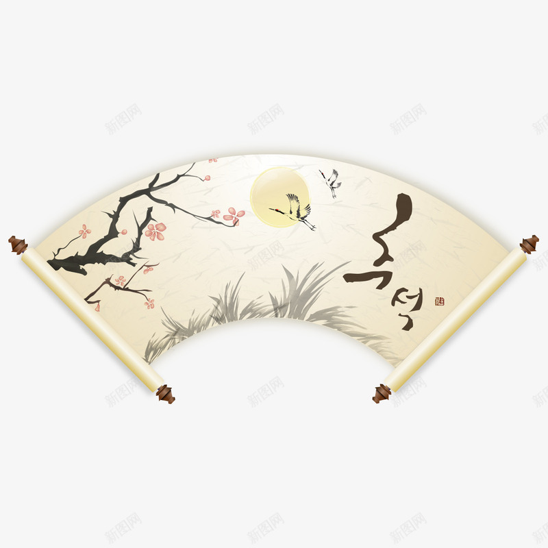 中国风卷轴png免抠素材_新图网 https://ixintu.com 中国风卷轴 卷轴 国风 弧形