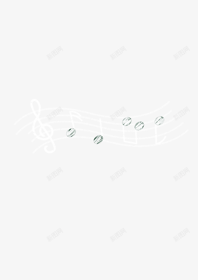 线条音符png免抠素材_新图网 https://ixintu.com 卡通 白色 线条 音乐 音符
