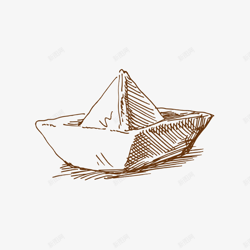 小船png免抠素材_新图网 https://ixintu.com 小船 帆船 手绘小船 手绘折纸船