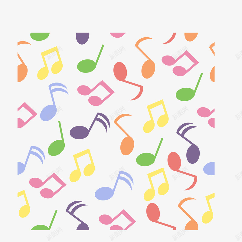 彩色飘扬的音符png免抠素材_新图网 https://ixintu.com 彩色 矢量素材 音乐 音乐节 音符