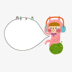 听音乐的小人对话框png免抠素材_新图网 https://ixintu.com 动漫风格 卡通 可爱 听音乐女人 对话框 手绘