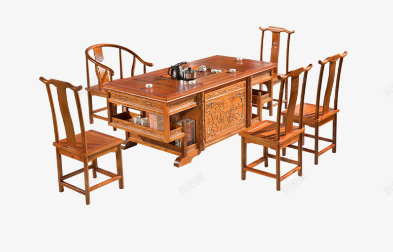 古典高贵餐桌png免抠素材_新图网 https://ixintu.com 中式餐桌 古典 室内家具 家具 家居 木制 桌子 桌椅 餐桌 饭桌