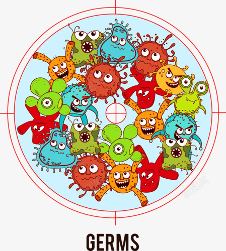 细菌png免抠素材_新图网 https://ixintu.com 卡通细菌 微生物 怪物 病毒