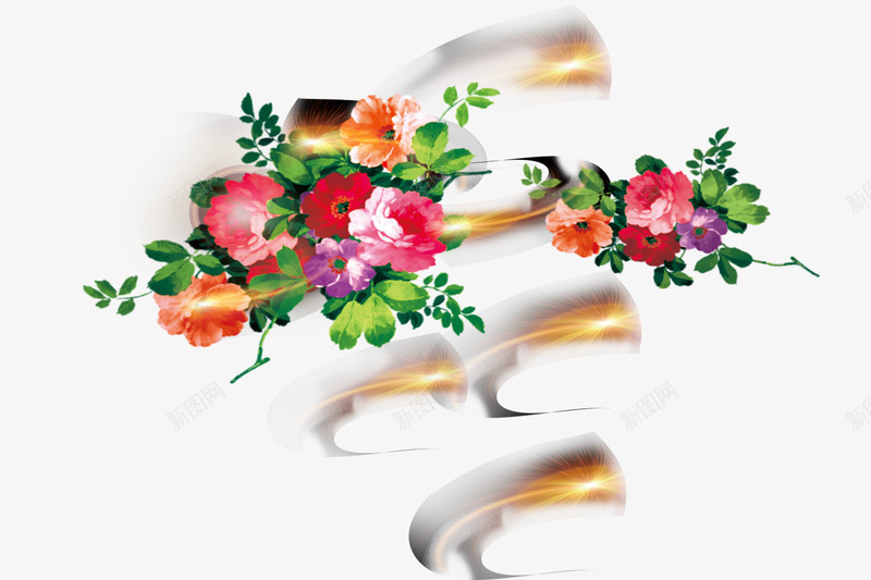 金鸡大吉花朵png免抠素材_新图网 https://ixintu.com 元旦图片 元旦图片大全 元旦素材 元旦素材大全 牡丹 紫牡丹 红牡丹 节日素材 花朵