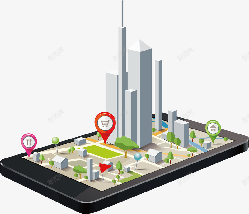 地图立体位置快速导航元素png免抠素材_新图网 https://ixintu.com 地图 导航 导航地图 快速导航 快速导航元素 快速导航素材 矢量快速导航 矢量快速导航素材 立体地图