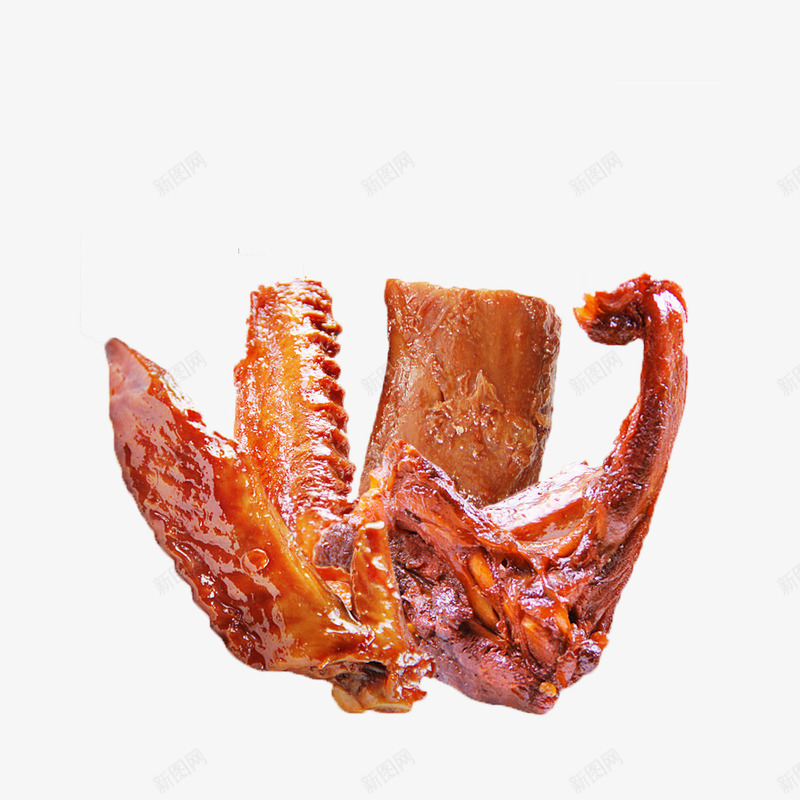 鸡翅鸡锁骨png免抠素材_新图网 https://ixintu.com 产品实物 小吃 熟食 零食