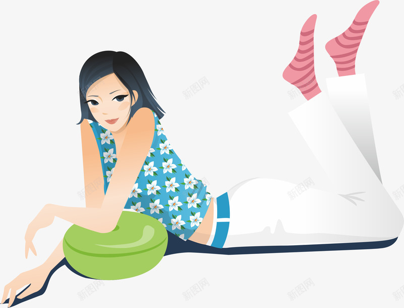 躺着的人png免抠素材_新图网 https://ixintu.com 休闲 卡通人物 女孩 躺着 躺着的人