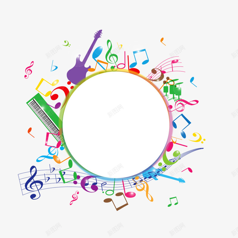 卡通手绘音符音乐底纹png免抠素材_新图网 https://ixintu.com 乐器 卡通 吉他 底纹 彩绘音符 手绘 新图网 电子琴 音乐 音符