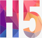 H5艺术字png免抠素材_新图网 https://ixintu.com 炫彩 艺术字 菱形