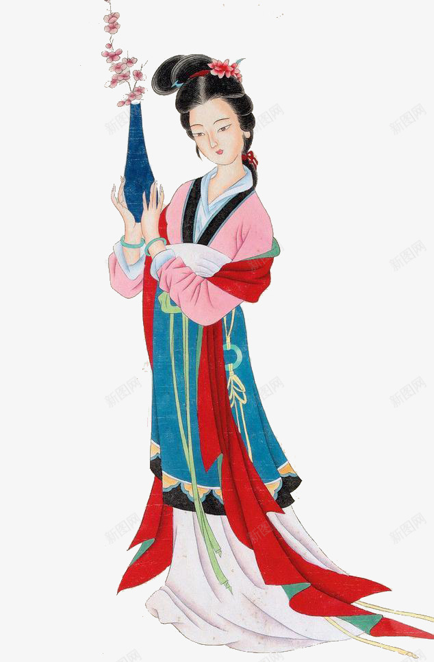 古代白描仕女图png免抠素材_新图网 https://ixintu.com 中国 中国风 仕女 仕女图 仕女赏花图 古代 古代仕女图 古代美女 国画 白描 美女
