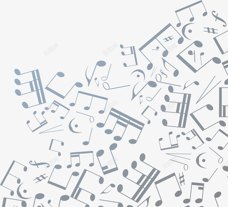 蓝色简约音符背景png免抠素材_新图网 https://ixintu.com 免抠PNG 简约 背景 蓝色 边框纹理 音乐 音符