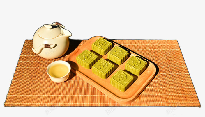 香楠抹茶绿豆糕png免抠素材_新图网 https://ixintu.com 产品实物 传统糕点 小吃 手工 杭州特产 点心 特产 竹排 茶点 零食 香楠抹茶绿豆糕
