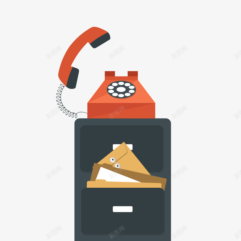 商务电话矢量图eps免抠素材_新图网 https://ixintu.com PNG免抠图下载 商业 座机 挂电话 文件 装饰 矢量图