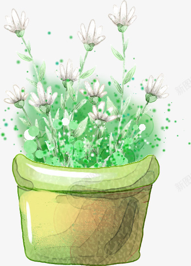 白色清新花朵盆栽png免抠素材_新图网 https://ixintu.com 清新 白色 盆栽 花朵