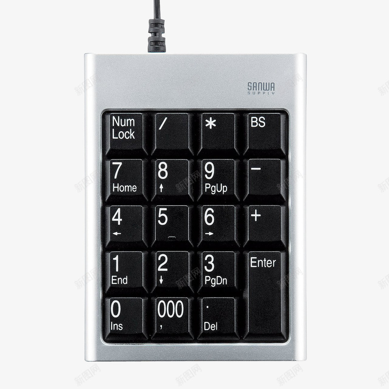 插即用的USB数字键盘png免抠素材_新图网 https://ixintu.com 实物 数字键盘 电器 银色 键盘
