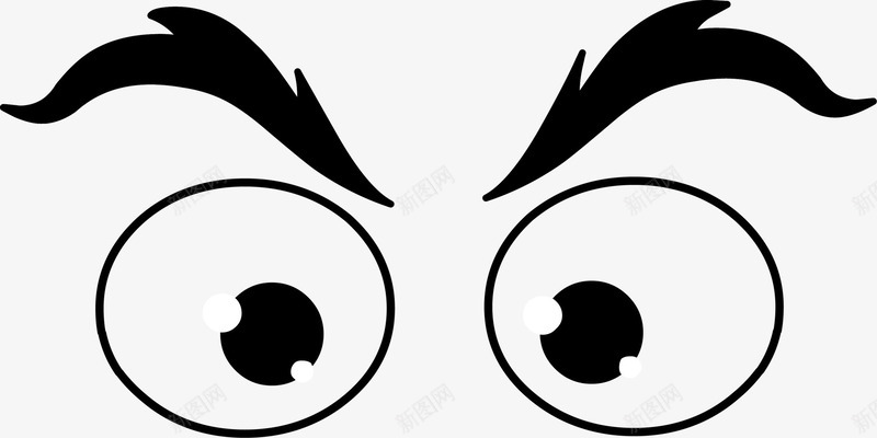 黑色愤怒表情图标png_新图网 https://ixintu.com 免抠PNG 怒火 愤怒 眼睛 表情 装饰图案 黑色